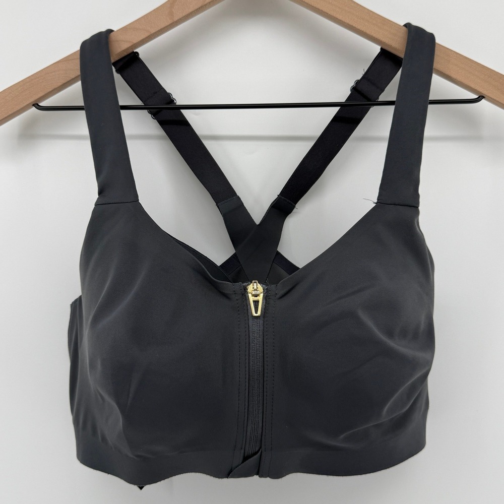 Victoria's Secret Knockout Front Close Zip Sports Bra Gray‎ 34DD High Impact